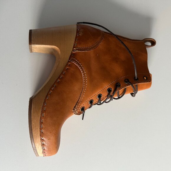 Sweedish Hasbeens Lace-Up Ankle Boot in Natural Leather Size EU 36 - Picture 9 of 11